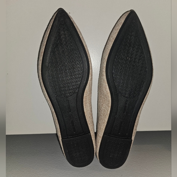 Tan Knit Woven Pointed Toe Flats - Size 9 - Picture 8 of 8
